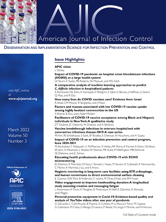Go to journal home page - American Journal of Infection Control