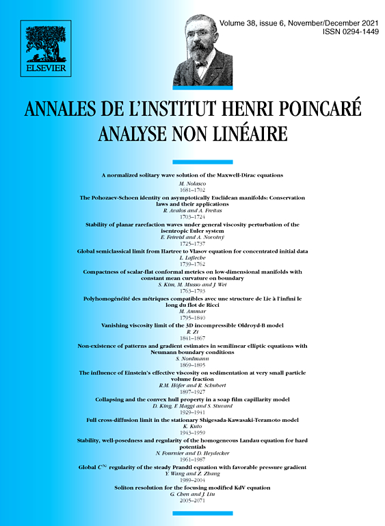 Go to journal home page - Annales de l'Institut Henri Poincaré C, Analyse non linéaire