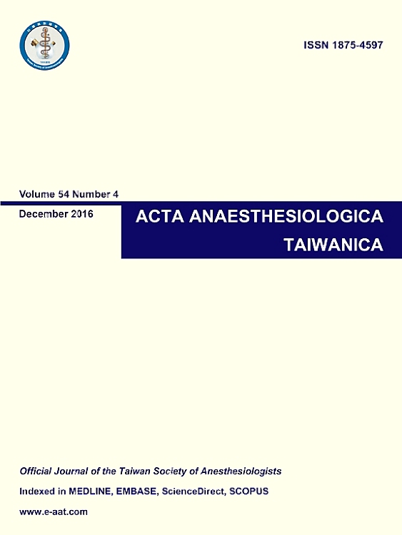 Go to journal home page - Acta Anaesthesiologica Taiwanica
