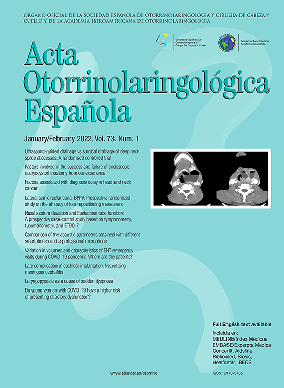 Go to journal home page - Acta Otorrinolaringologica (English Edition)