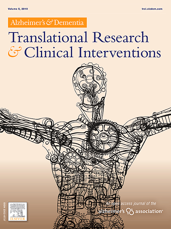 Go to journal home page - Alzheimer's & Dementia: Translational Research & Clinical Interventions