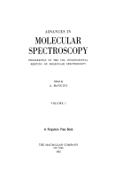 Cover for Advances in Molecular Spectroscopy