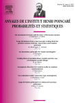 Go to journal home page - Annales de l'Institut Henri Poincare (B) Probability and Statistics